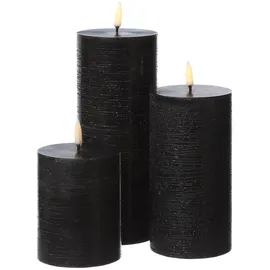 uYuni LED Kerzenset PIA 3 Größen schwarz