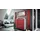 Vladon Malea Garderobe 180x180x23 cm Weiß matt/Bordeaux Hochglanz