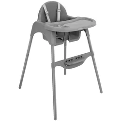 Kikkaboo Hochstuhl 2 in 1 Jammy, Kinderstuhl, Fußstütze, Gurt, Bechervertiefung grau