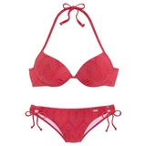 Buffalo Push-Up-Bikini, mit modischer Struktur, rot