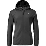 Schöffel Damen Fleece Hoody Style Cascata WMS, mit Kapuze aus 2-Wege-Stretch, wärmende Outdoorjacke mit 2 Außentaschen, black, 34