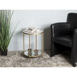 Haku-Möbel Beistelltisch Goldgelb Transparent Ø 39 x 55 cm
