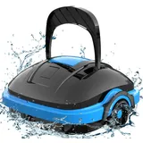 WYBOT Poolroboter Akku Ohne Kabel Poolsauger Roboter mit Automatisches Parken, Poolroboter Akku Robotersauger für Flachem Boden Aufstellpools bis 50 m2 Saugroboter, Dual-Antriebsmotoren Schwarz