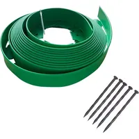 Lineborder Flexible Rasenkante Aus Kunststoff, 30 Erdanker, Länge 10 M, Höhe 4 Cm, Grün