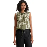 Marc O'Polo Cropped Blusentop aus leichtem Baumwoll-Voile, Lind, 44