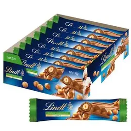 Lindt Schokoriegel Nuss Deluxe Haselnuss Milch, 630g, je 35g, 18 Riegel