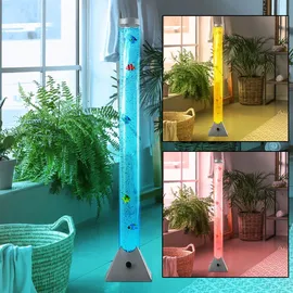 ETC Shop RGB LED Steh Leuchte Wohn Zimmer Wasser Sprudel Säule Deko Fische Stand Lampe