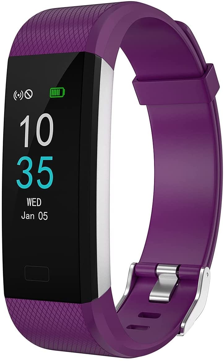 LEBEXY Fitness Armband Wasserdicht IP68 | Fitness Tracker Uhr | Smartwatch Schrittzähler Aktivitätstracker | Kalorienzähler Sportuhr eingebautes GPS, S2-Version, Violett