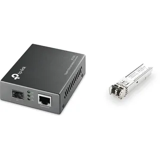 TP-Link MC220L Konverter GBit LC mit SFP + DIGITUS Gigabit SFP Modul, Mini GBIC, Multimode, LC Duplex, 850 nm, 550 Meter, 1.25 Gbit/s