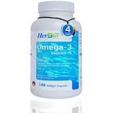 HerbBio Omega 3 Kapseln hochdosiert – 1000mg Fischöl - 180mg EPA und 120mg DHA pro Kapsel - Omega 3 Laborgeprüft - 100% Rindergelatine Halal zertifiziert - Made in Germany (140 Kapseln)