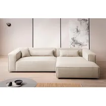LeGer Home by Lena Gercke LeGer Home Ecksofa PIARA 267x66x167 cm Cord, Ottomane rechts (hellbeige),