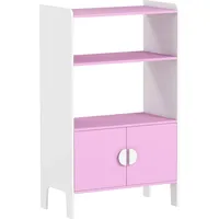 Aiyaplay Bücherregal, Rosa Holzwerkstoff, Nachbildung, 2 Fächer, 35x100x60 cm
