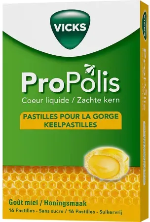 Vicks Propolis Herz Flüssig Hals Pastillen Honig Geschmack 16 Tabletten