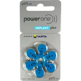 Varta Power One Implant Plus Cochlear Hörgerätebatterien 6er Blister PR44 Blau p675