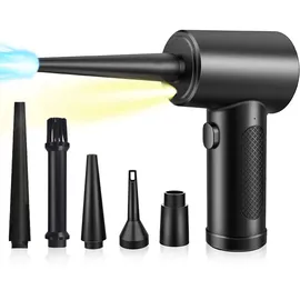 casativo tools Leistungsstarkes Akku-Druckluftgebläse zum Reinigen & Aufblasen, 7kPa, inkl. 5 Aufsätze, kompakt & vielseitig, ideal für Auto, Haushalt & Outdoor