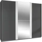 WIMEX Schwebetürenschrank WIMEX "Bern Schiebetürenschrank TOPSELLER", weiß (graphit, weiß, alu), B:313cm H:236cm T:64cm, Spanplatte, Schränke, Schwebetürenschrank, Schrank mit zusätzlicher Innenausstattung, Garderobe