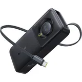 Baseus Powerbank, 20.000mAh, 70cm ausziehbares USB-C Kabel + USB-C, 65W, schwarz