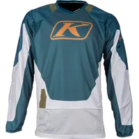 Klim Dakar Trikot - Hellgrau/Petrol / S