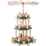 Erzgebirgische Volkskunst Richard Glässer GmbH Glässer Erzgebirge Christi Geburt natur grüne Böden 2-stöckig H 40 cm