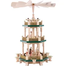 Erzgebirgische Volkskunst Richard Glässer GmbH Glässer Erzgebirge Christi Geburt natur grüne Böden 2-stöckig H 40 cm