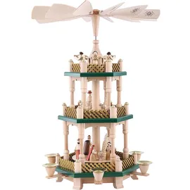 Erzgebirgische Volkskunst Richard Glässer GmbH Glässer Erzgebirge Christi Geburt natur grüne Böden 2-stöckig H 40 cm