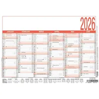 Zettler Tischkalender 904 Arbeitstagekalender 2026, Tafelkalender, 6 Monate =