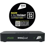 DIGIQUEST Tivùsat Maximo Combo Receiver | DVB-S2 und DVB-T2 | 2-in-1 Fernbedienung | Tivùsat Smartcard inklusive | Aufnahmefunktion zuschaltbar | DAZN 1 und 2 Kanäle aktiviertes Gerät | schwarz