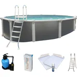 KWAD Rundpool »»Supreme« all in Premium Folie«, (Set, 7 tlg.), ØxH: 460x132cm, inkl. Bodenisolationsset