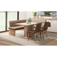 OTTO home Eckbankgruppe OTTO HOME "Beluna + Cross Essecke Sitzgruppe Eckbank Küchenbank", braun (cognac), B:210cm H:89cm T:169cm, 100% PES, Sitzmöbel-Sets, Eckbankgruppe, Sitzgruppe Esszimmer Stühle Tisch und Bank bequem gepolstert