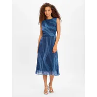 Swing Abendkleid Plissiert Blau 46