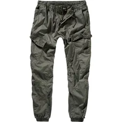Cargohose BRANDIT "Brandit Herren Ray Vintage Trousers", Herren, Gr. XL, US-Größen, grün (olive), 98% Baumwolle, 2% Elasthan, unifarben, loose fit, Hosen