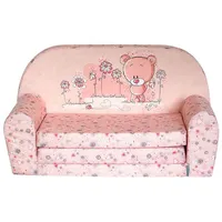 FORTISLINE Kindersitzgruppe Kindersofa "MINI" Kindercouch zum Aufklappen W386 rosa