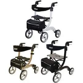 Drive Medical Rollator Nitro Größe L Champagner mit Gepäcknetz und gepolsterter Rückenlehne