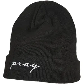 Mister Tee Pray Embroidery Beanie Schwarz