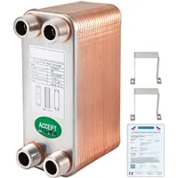 Vevor EATB12 Plattenwärmetauscher Plattenwärmetauscher 40 Wärmetauscher 40 Plattenwärmetauscher Edelstahl 316 l Wärmetauscher Heizung Golden