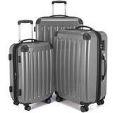 Hauptstadtkoffer Hauptstadtkoffer- Alex - - 3er Kofferset, TSA, Trolley-Set, Rollkoffer, Reisekoffer, (S, M & L), Silber