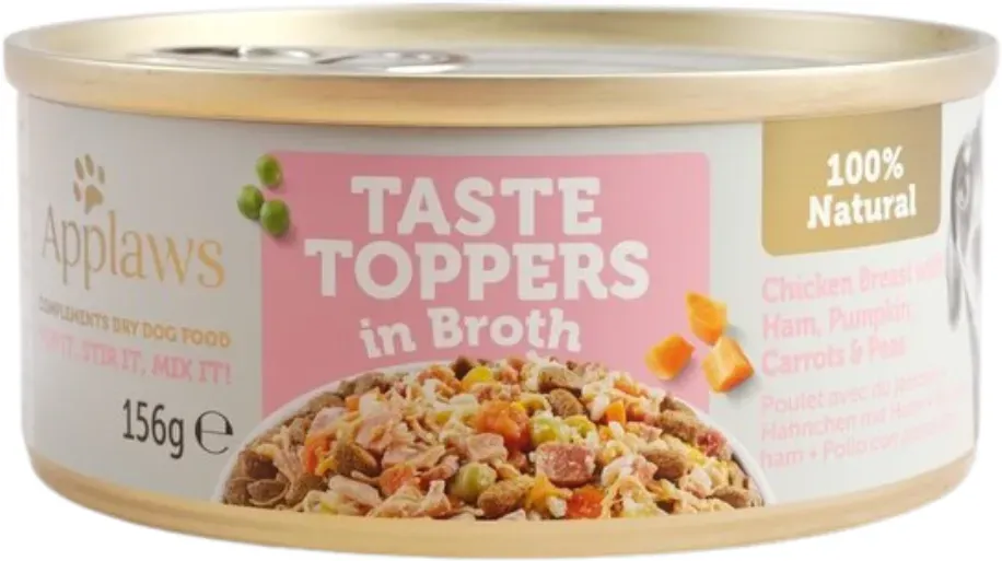 Applaws Taste Toppers Natural Wet Dog Food mit Huhn, Schinken und Gemüse 156g