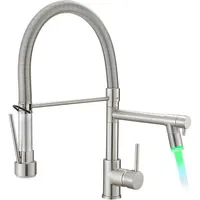 Led Wasserhahn Küche mit Ausziehbarer Brause Chrom