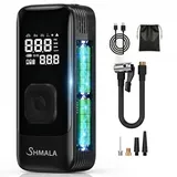 SHMALA Akku Luftpumpe Auto 150 PSI – Kabellose Reifenpumpe mit Auto-Stopp, Digitalem Manometer, LED-Licht & Power-Bank | Elektrischer Kompressor fuer Auto, Motorrad, Fahrrad & Ball