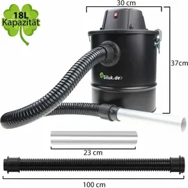 Siluk Aschesauger 1200W 18L mit DUAL Filter System Schwarz