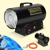 Jayseuw 30kW Gasheizgebläse Gasheizer Elektroheizer Heizkanone Gasheizstrahler Bauheizer Gas Heizlüfter Heizstrahler Gasschlauch & Druckminderer ... - Schwarz