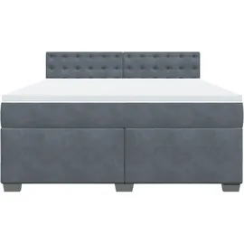 vidaXL Boxspringbett 180 x 200 cm Dunkelgrau