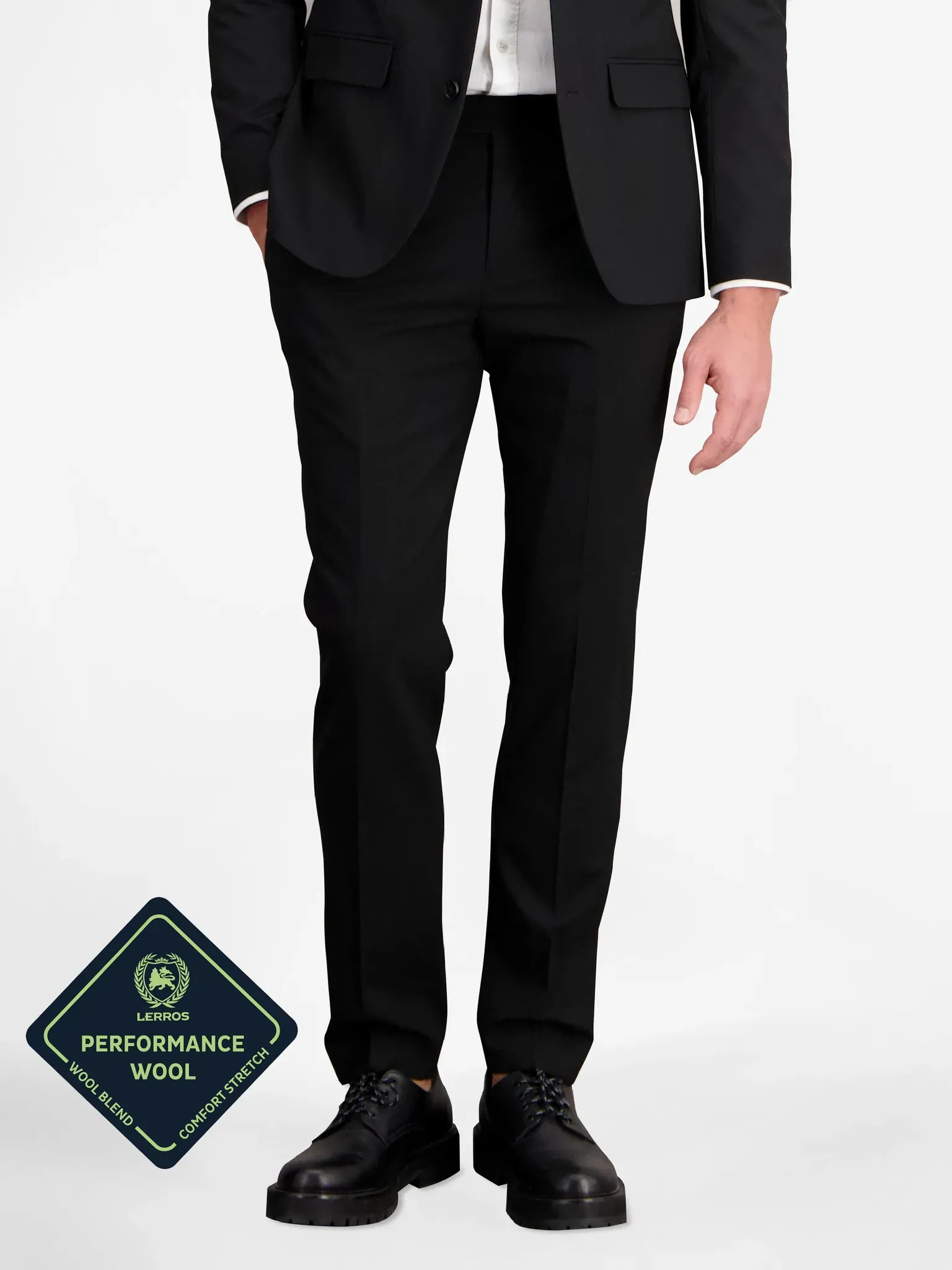 Anzughose in Kurzgrößen mit Stretchanteil, gerade geschnitten - Black - 30