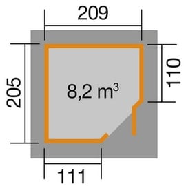 Weka Gartenhaus 229 A 2,09 x 2,05 m natur