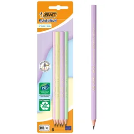 BIC Bleistifte EVOLUTION PASTEL 5 St. Gelb/Grün/Lila/Rosa