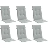 vidaXL Hochlehner-Auflagen 6 Stk. Melange Hellgrau 120x50x4 cm Stoff