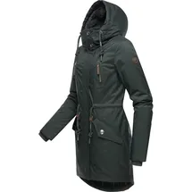 Ragwear Damen, Wintermantel warm gefütterter Parka lang wasserdicht mit Kapuze Elsie Melange Dark Green Gr. 3XL - 3XL