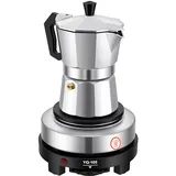 TaNeHaKi Elektrische Moka Kanne Kaffeebereiter,Warmhalte Espressomaschine,3 Tassen Espresso Maker,Single Hot Plate Espresso Herd