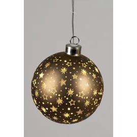 Formano LED Dekolicht Kugel hängend Deko Braun-Gold -Chocolate,LED und Timer Weihnachten