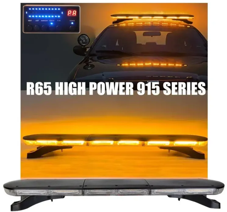 12V/24V LED-Notfall-Warnleuchte 96 cm 126 W 16 Modi Weißes Glas für Plattform, Schneepflug und andere
